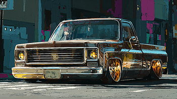 Urban Chrome Lowrider Truck —, Vehicle HD wallpaper