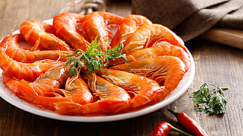 Juicy shrimp, Delectable meal, food, Appetizing HD wallpaper