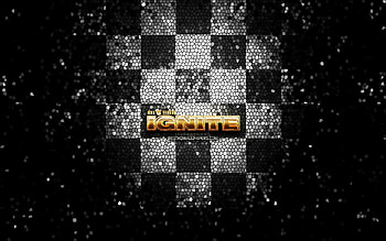 G League Ignite, glitter logo, NBA G League, white black checkered background, basketball, american basketball team, G League Ignite logo, mosaic art HD wallpaper