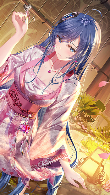 Azure Bloom: Blue-Haired Anime Girl , blue hair, Anime, girl, anime girl HD phone wallpaper