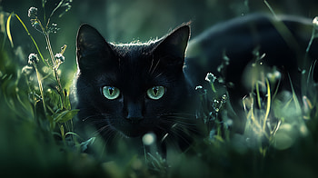 Stunning of a Mysterious Black Cat, Animal, cat, Black Cat HD wallpaper