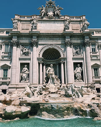 Experience the grandeur of the historic Trevi Fountain in Rome, a must-see landmark. HD phone wallpaper