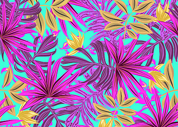 Colorful tropical, digital, leaves, art, abstract, tropical, jungle HD wallpaper