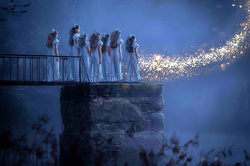 ~Bridge to Heaven~, weird things people wear, digital art, dark, creative pre-made, love four seasons, fantasy, manipulation, girls, bridges HD wallpaper