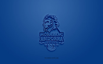 BC Andorra, creative 3D logo, blue background, Spanish basketball team, Liga ACB, Andorra la Vella, Spain, 3d art, basketball, BC Andorra 3d logo, MoraBanc Andorra HD wallpaper