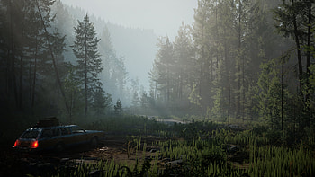 Pacific Drive Game Scenic Forest, video game, Pacific Drive HD wallpaper
