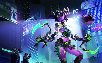 World Of Warcraft X Cyberpunk 2077, cyberpunk-2077, world-of-warcraft, 2021-games, games, artstation HD wallpaper