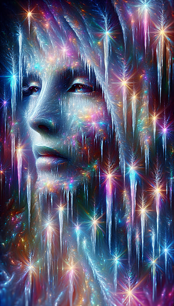 Icicle Fantasy - Sparkling Winter, Abstract, portrait, colorful, ice HD phone wallpaper