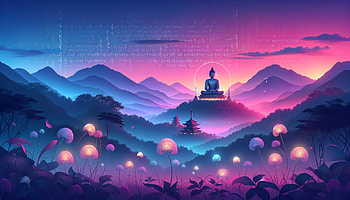 Breathtaking Buddhist Temple Sunset in, buddhism, buddha, mountain, landscape HD wallpaper