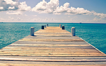 Nature, Sky, Sea, Clouds, Pier, Wharf HD wallpaper