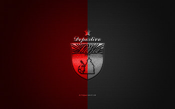 Lara FC, Venezuelan football club, red and white logo, red and white carbon fiber background, Venezuelan Primera Division, football, Lara, Venezuela, Lara FC logo HD wallpaper