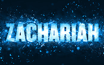Happy Birtay Zachariah, , blue neon lights, Zachariah name, creative, Zachariah Happy Birtay, Zachariah Birtay, popular american male names, with Zachariah name, Zachariah HD wallpaper