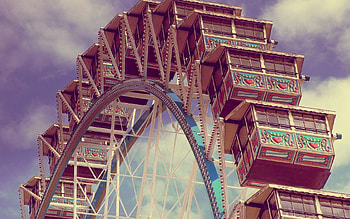 Cities, Sky, Ferris Wheel, Attraction, Booths, Stall HD wallpaper