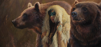 baer girl, girls, fantasy, baers, animals HD wallpaper