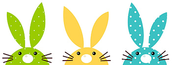 Happy Easter!, bunny, blue, white, yellow, green, card, easter, rabbit HD wallpaper