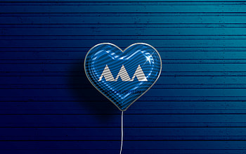 I Love Yamagata, , realistic balloons, blue wooden background, Day of Yamagata, japaenese prefectures, flag of Yamagata, Japan, balloon with flag, Prefectures of Japan, Yamagata flag, Yamagata HD wallpaper