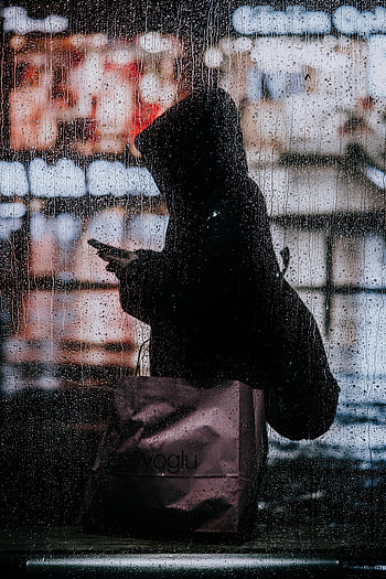 Rain, Drops, Silhouette, Miscellanea, Miscellaneous, Hood HD phone wallpaper