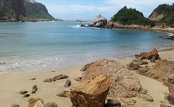 Beach, nature, water, rock HD wallpaper