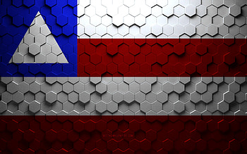 Flag of Bahia, honeycomb art, Bahia hexagons flag, Bahia, 3d hexagons art, Bahia flag HD wallpaper