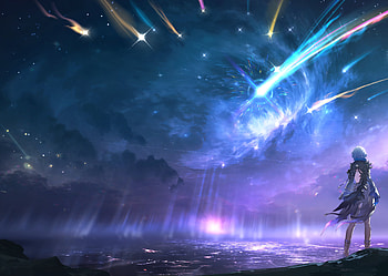 Galbrena: Cometfall Over Wuthering Waves — Sky Anime, Video Game, Wuthering Waves, Sky Anime, Comet HD wallpaper