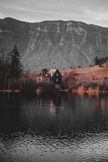 Landscape, Nature, Mountains, Autumn, Lake, House HD phone wallpaper