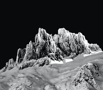 Nature, Snow, Mountain, Vertex, Top, Bw, Chb HD wallpaper