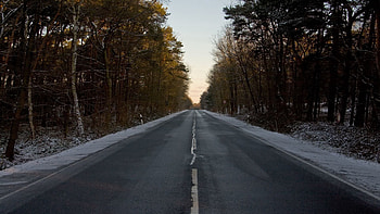 Winter, Nature, Snow, Road, Asphalt HD wallpaper