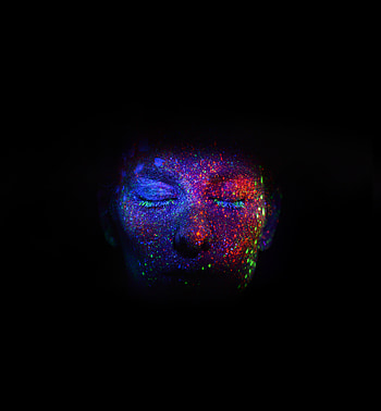 Dark, Glow, Tinsel, Sequins, Face, Make Up, Meikap, Ultraviolet HD phone wallpaper