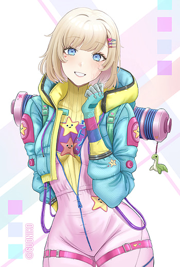 Wattson Kawaii, art, game, pink, Apex, anime HD phone wallpaper