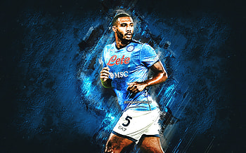 Juan Jesus, Napoli, Brazilian footballer, portrait, blue stone background, soccer Serie A, Italy HD wallpaper