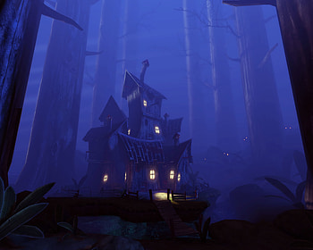 Art, Dark, Forest, House, Fairy, Fabulous HD wallpaper