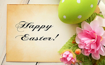 Happy Easter, flowers, paper, Easter, eggs HD wallpaper