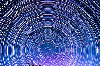 Star Trails, night, trails, space, sky, stars HD wallpaper