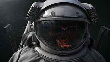 Skull, Astronauts HD wallpaper