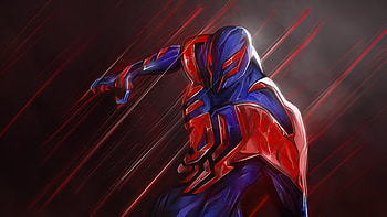 Spider Man 2099 In Action, spiderman, spiderman-2099, superheroes, artwork, artist, digital-art HD wallpaper