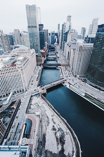 Cities, Bridges, Usa, View From Above, Skyscrapers, United States, Chicago HD phone wallpaper