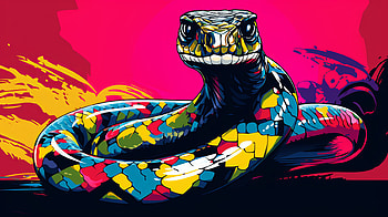Hypnotic AI Snake Art, AI Art, Animal, snake HD wallpaper
