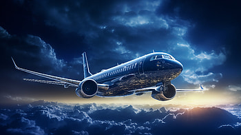 Airplane in a Cloudly Sunset, cloud, vehicle, aircraft HD wallpaper