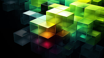 Vibrant 3D Cube Mosaic, Abstract, cube HD wallpaper