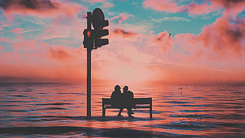 Sitting In The Middle Of Ocean , artist, artwork, digital-art HD wallpaper