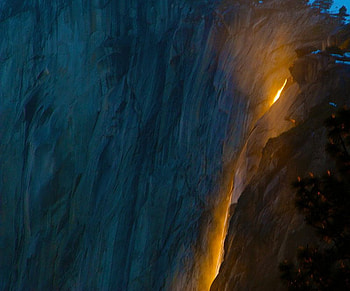 Fire Falls, in California, falls, water, fire, rock HD wallpaper