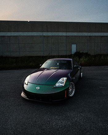 Sports, Nissan, Cars, Building, Lights, Car, Front View, Sports Car, Headlights HD phone wallpaper