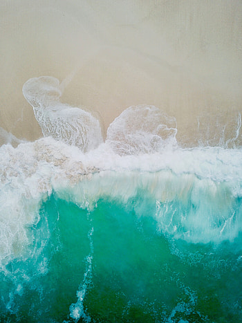 Nature, Water, Sand, View From Above, Shore, Bank, Ocean, Foam, Surf HD phone wallpaper