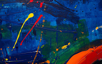 colorful paint splashes, , painting art, paint textures, grunge art, paint on wall, blue backgrounds, paint HD wallpaper