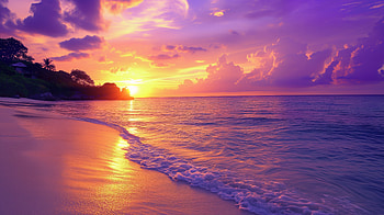 Dreamy Sunset Beach Escape, dream vacation, beach, ocean, wave, Ocean Waves HD wallpaper