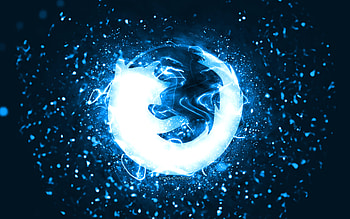 Mozilla blue logo, , blue neon lights, creative, blue abstract background, Mozilla logo, brands, Mozilla HD wallpaper