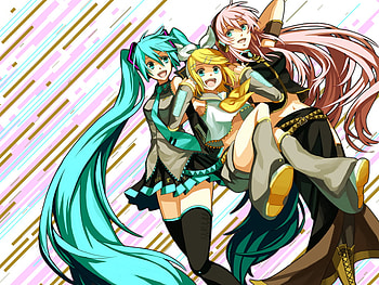 Vocaloids, rin, luka, miku hatsune HD wallpaper
