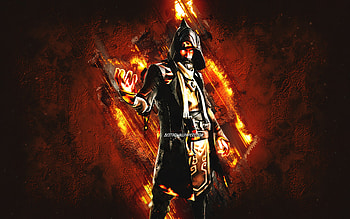Fortnite Fire Castor Skin, Fortnite, main characters, orange stone background, Fire Castor, Fortnite skins, Fire Castor Skin, Fire Castor Fortnite, Fortnite characters HD wallpaper