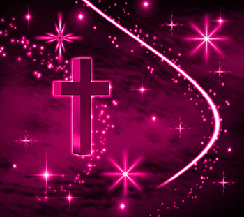 Pink Cross With Stars, pink, pretty, cross, jesus, christian, abstraact, stars, religion HD wallpaper