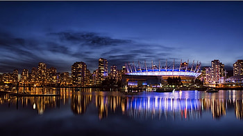 Vancouver City Night, vancouver, city, night, word, lights HD wallpaper